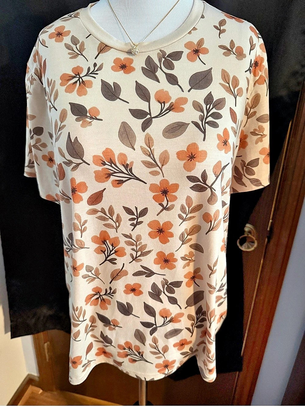 Beautiful Floral Short Sleeve Shirt in Fall Colors
By~SHEIN